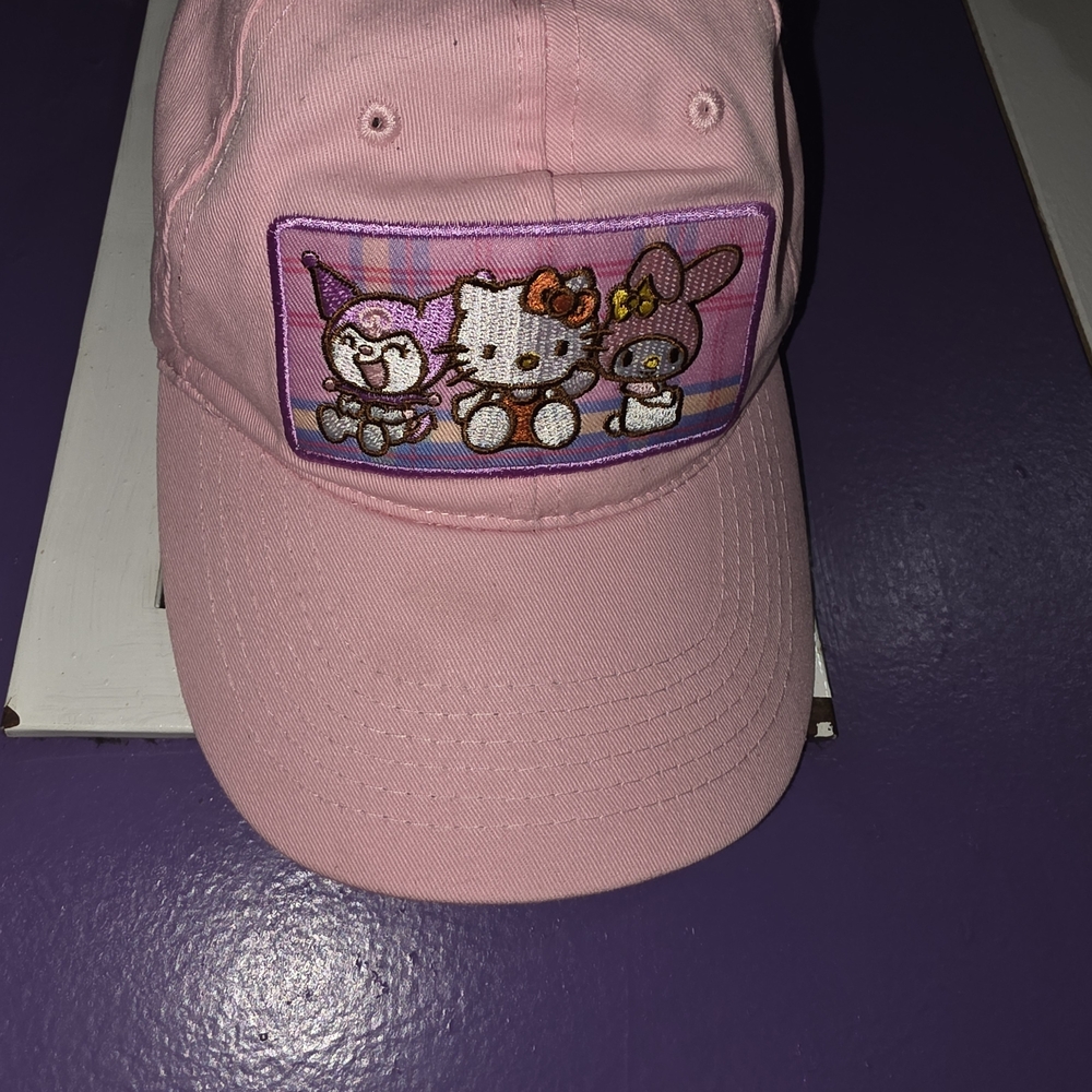 Pink Cap with Cute Character Embroidery